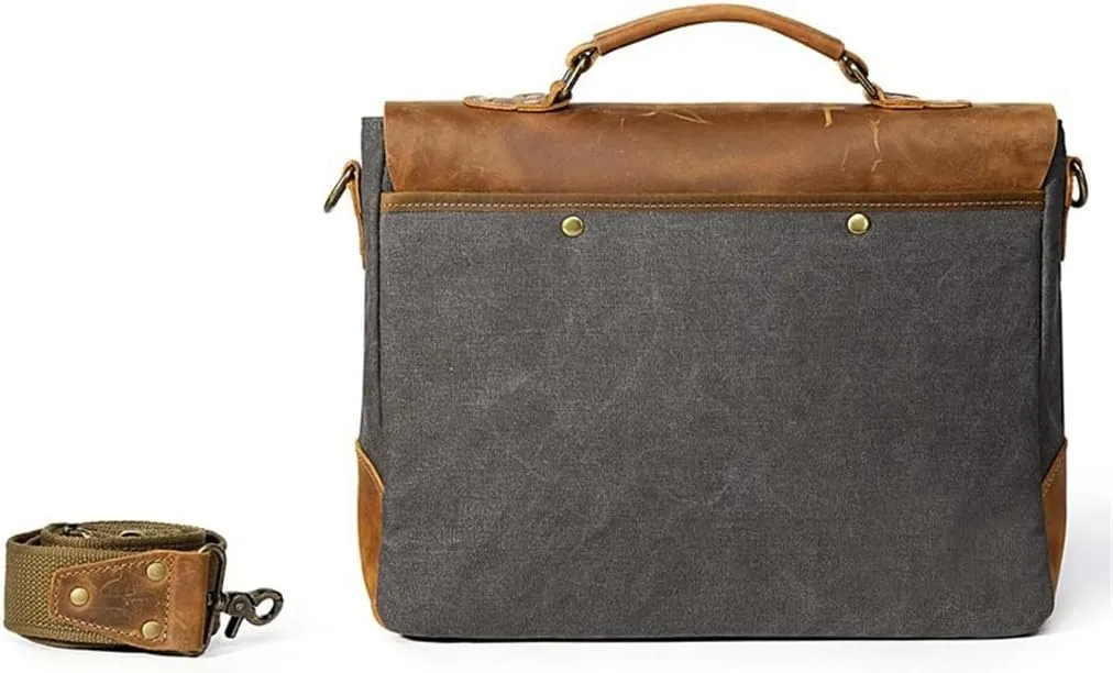 Casual Men's Messenger Bag Solid Canvas Vintage Men's Bag
