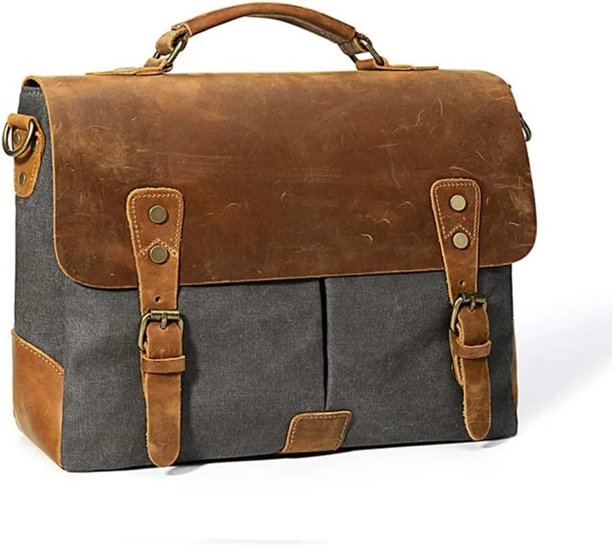 Casual Men's Messenger Bag Solid Canvas Vintage Men's Bag