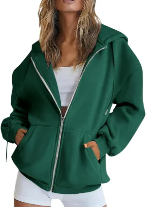 Cdiecer Hoodies For Women Zip Up Sweatshirt Trendy Y2k Hoodie Light Weight Jackets Casual Sport Sweaters With Pockets