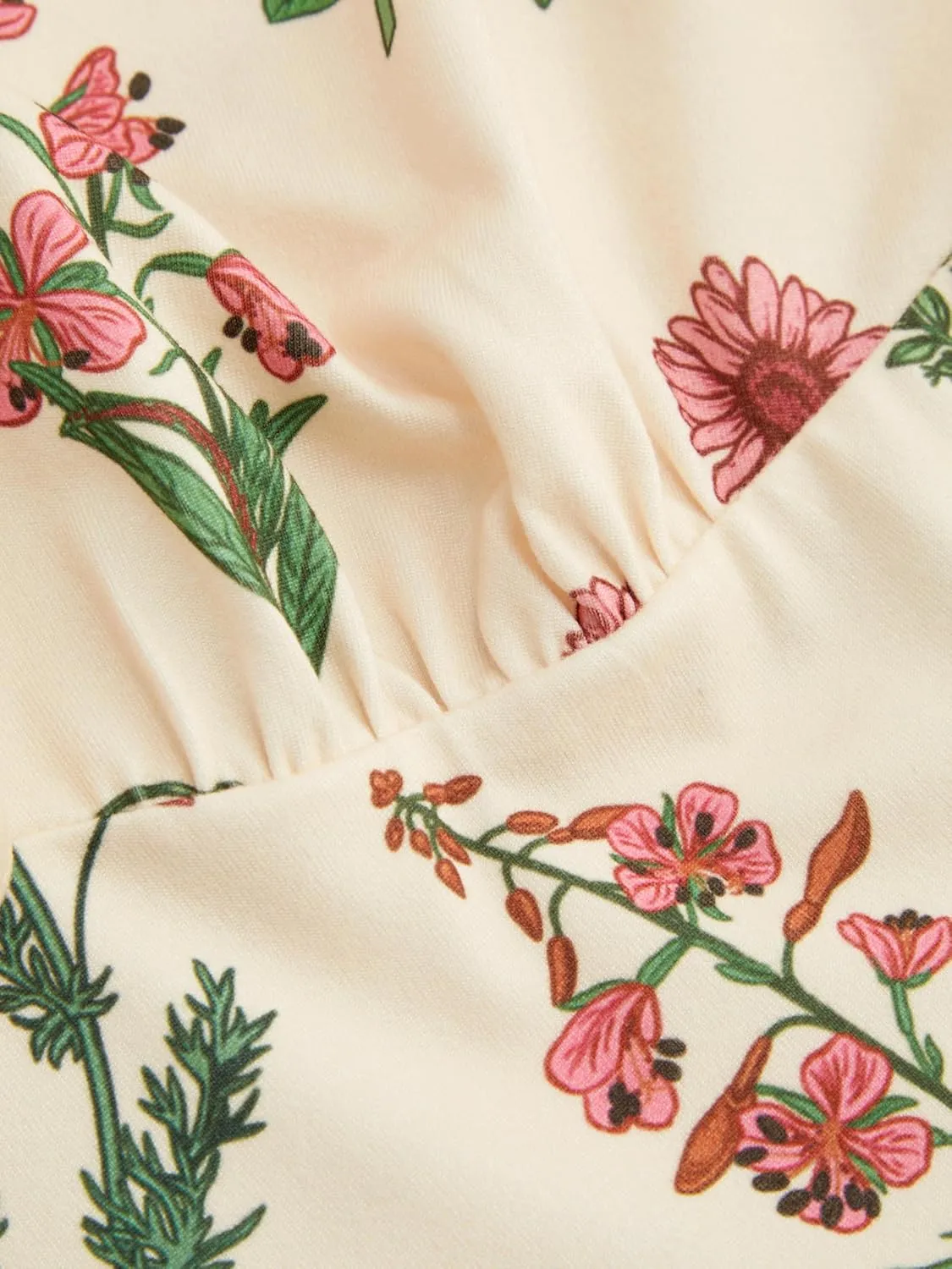 CIDER Plus Size Dresses for Curvy Women Square Neck Tie Front Floral Ruffle Trim Summer Mini Dresses