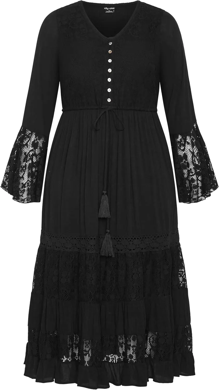 City Chic Women's Plus Size Maxi Dress - Tisha Lace