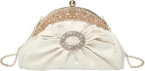 Clutch Purses for Women Evening Dumpling Clutch Bag Soft Pleated Handbag Weddings Purse for Women Proms Cocktail