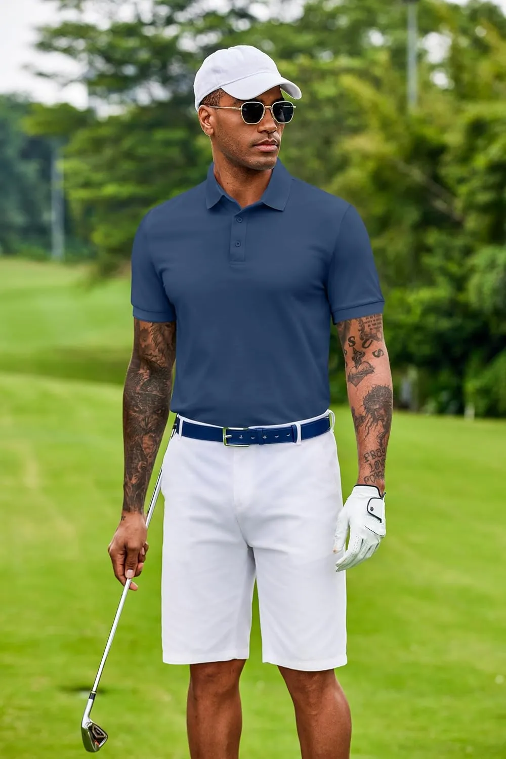 COOFANDY Men's Cotton Pique Polo Shirts Short Sleeve Golf Shirts Basic Casual Collared T-Shirt