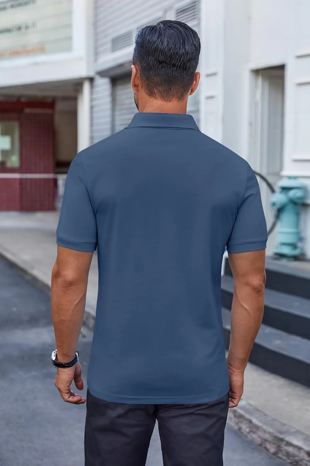 COOFANDY Men's Cotton Pique Polo Shirts Short Sleeve Golf Shirts Basic Casual Collared T-Shirt