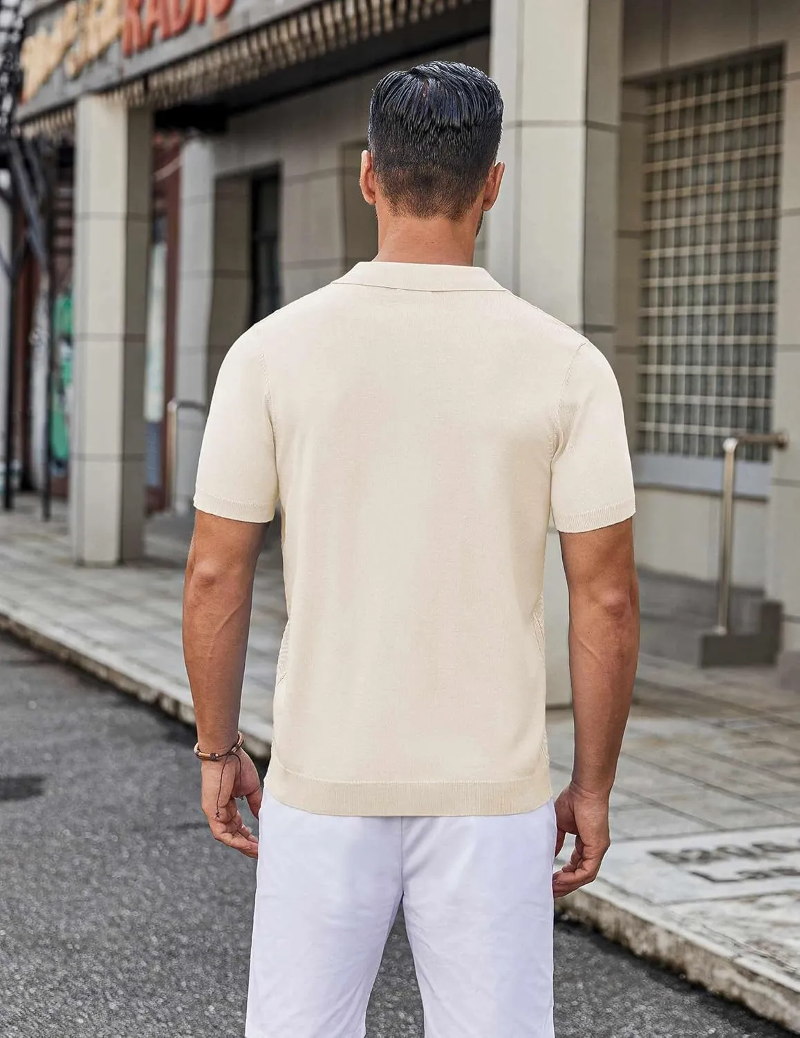 COOFANDY Mens Knit Button Down Shirt Short Sleeve Summer Casual Shirts Vintage Beach Vacation Shirts