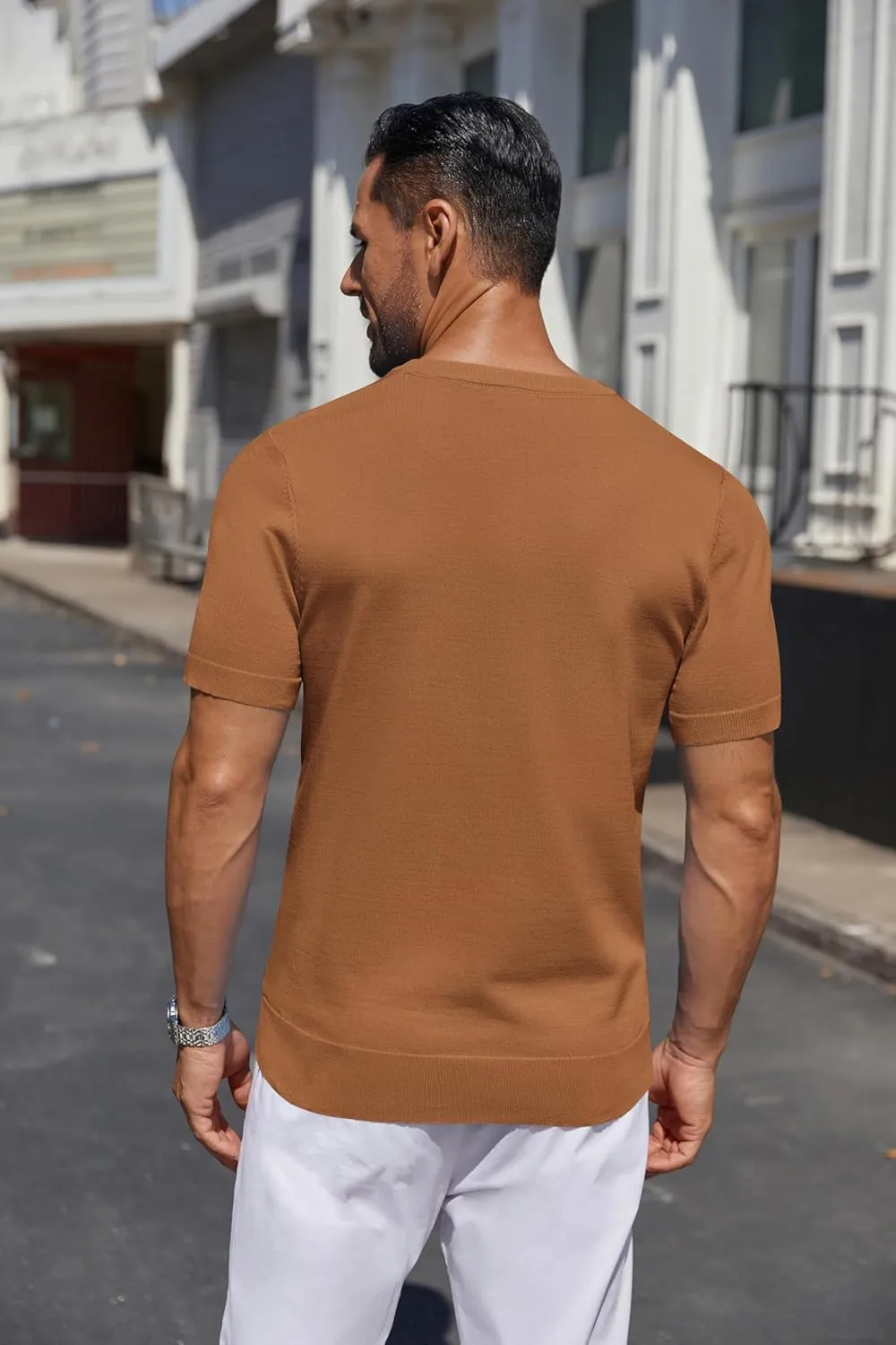 COOFANDY Men's Knit Henley Shirts Short Sleeve Casual Basic Tee Summer Button Soild T Shirts