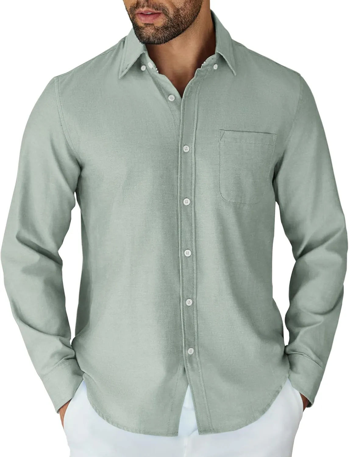 COOFANDY Mens Long Sleeve Button Down Shirt Casual Untucked Shirts for Men Oxford Dress Shirts