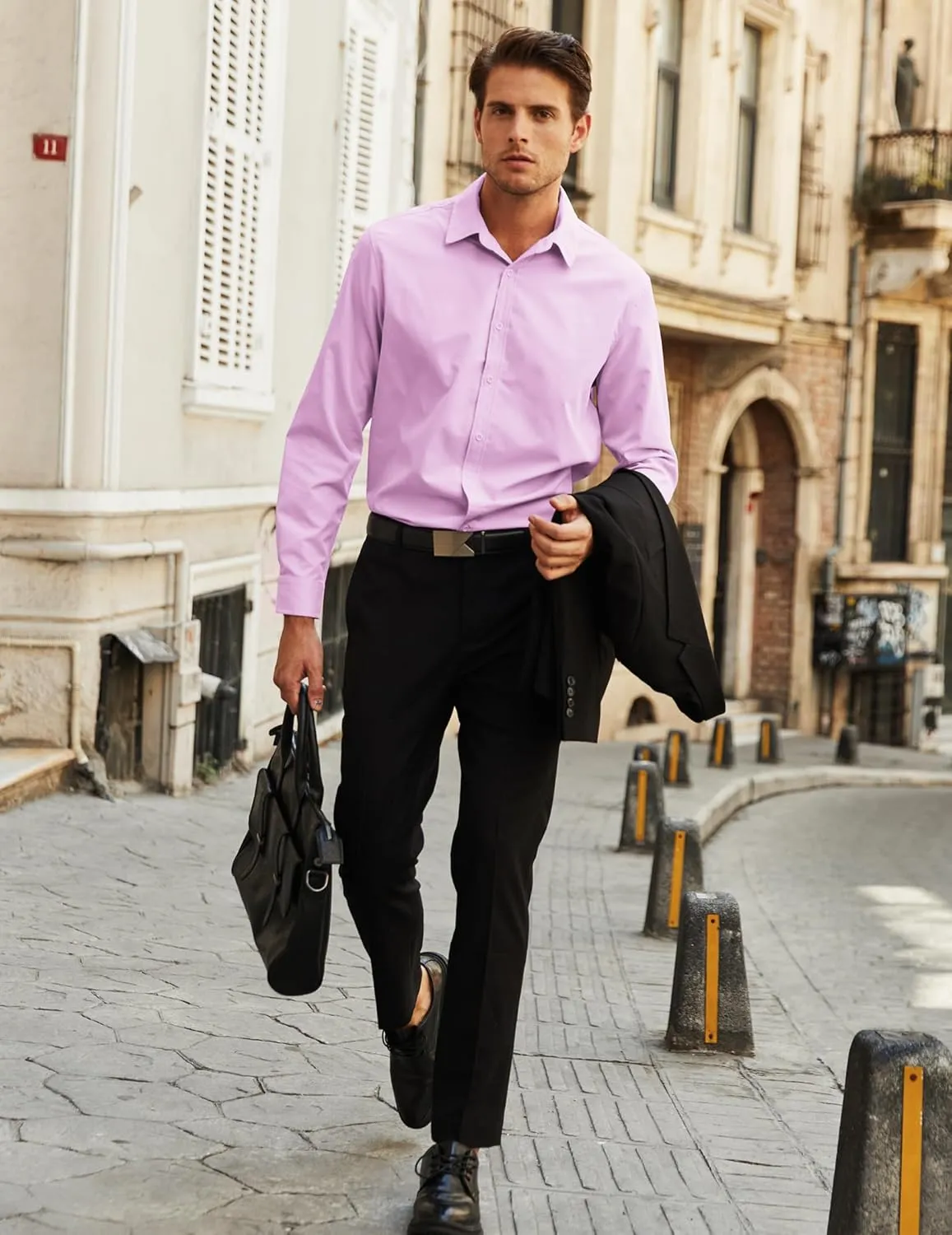COOFANDY Men's Long Sleeve Button Down Shirts Casual Untucked Dress Shirt Summer Beach Wedding Shirts