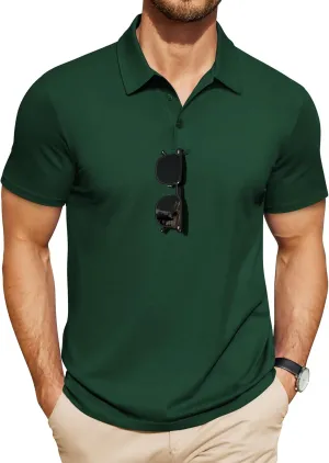 COOFANDY Men's Polo Shirts Short Sleeve Pique Jersey Golf Shirt Casual Summer Collared T-Shirts