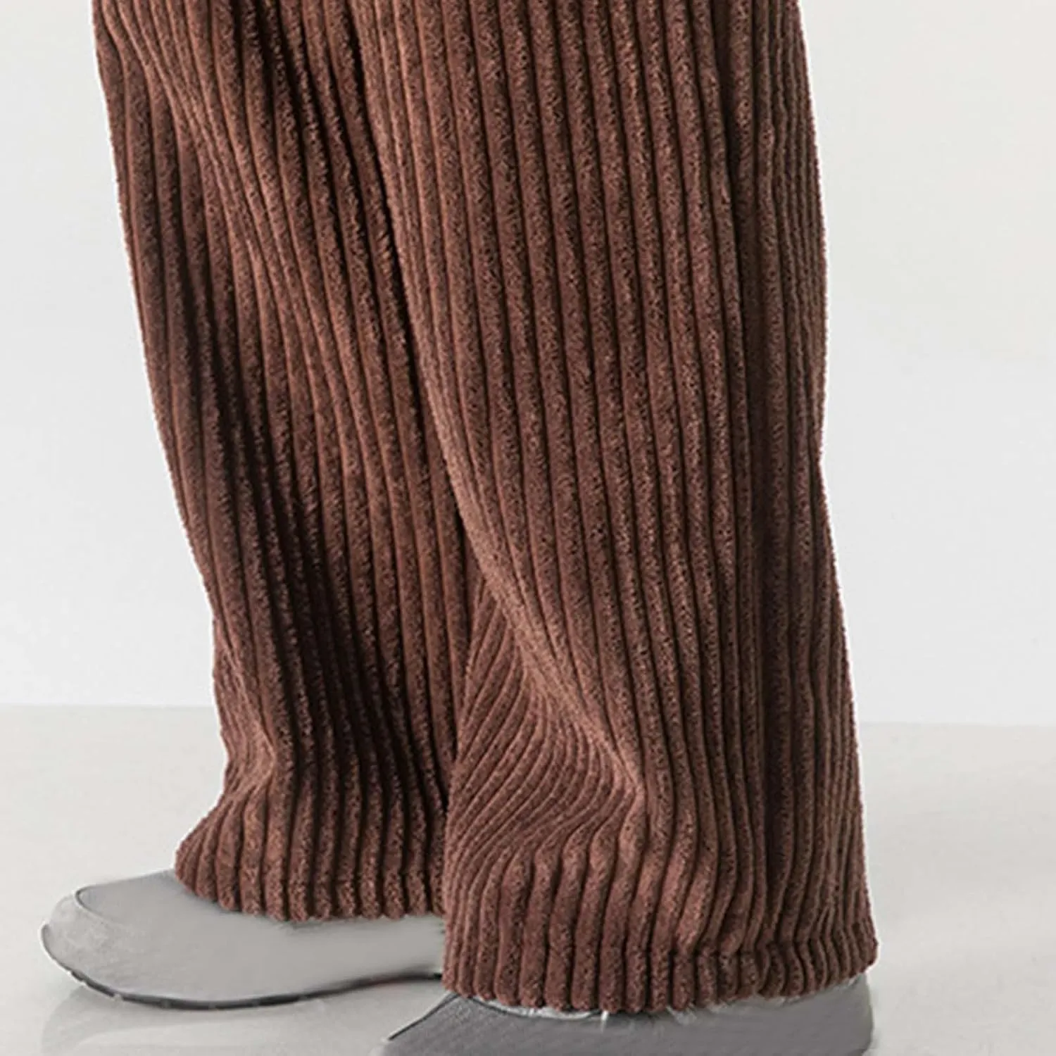 Corduroy Pants for Men Plus Size Loose Elastic Waist Drawstring Wide Leg Trouser Casual Fashion Light Plus Size Pant