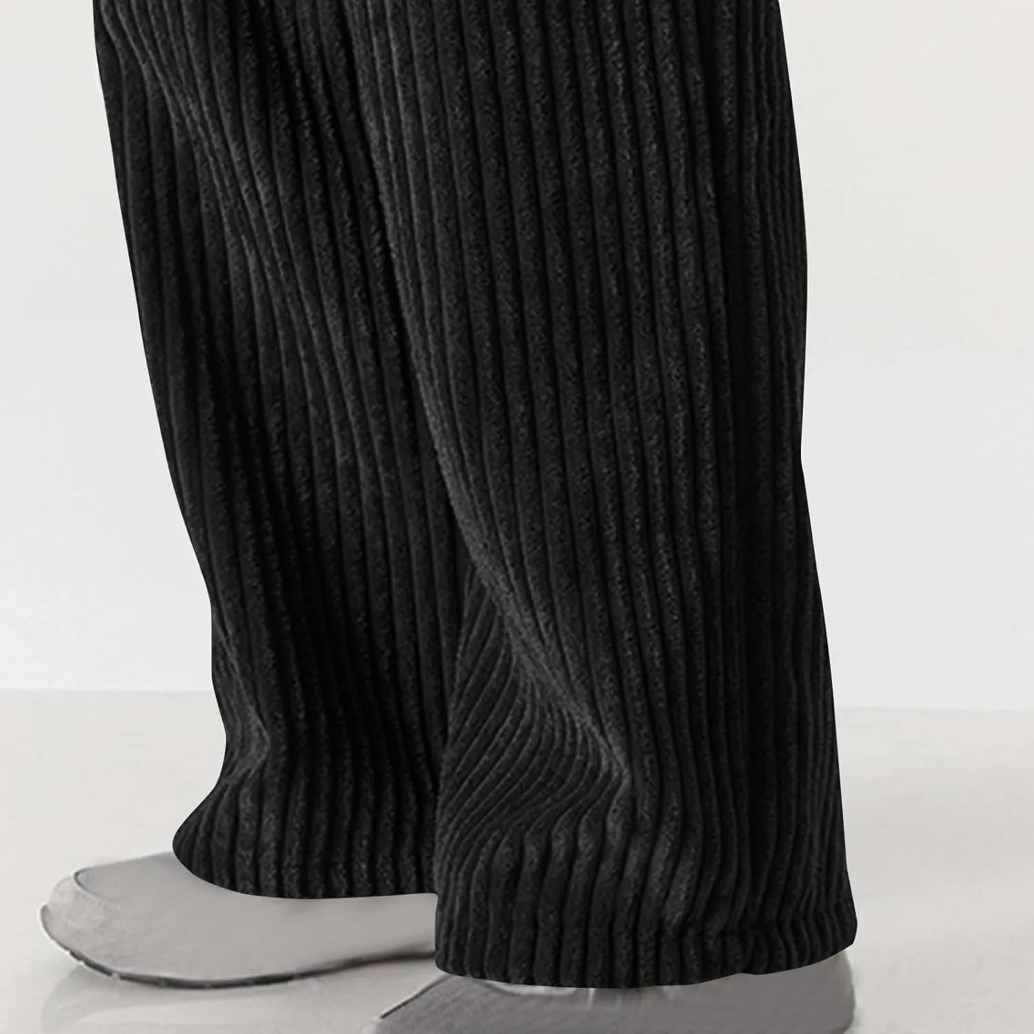 Corduroy Pants for Men Plus Size Loose Elastic Waist Drawstring Wide Leg Trouser Casual Fashion Light Plus Size Pant