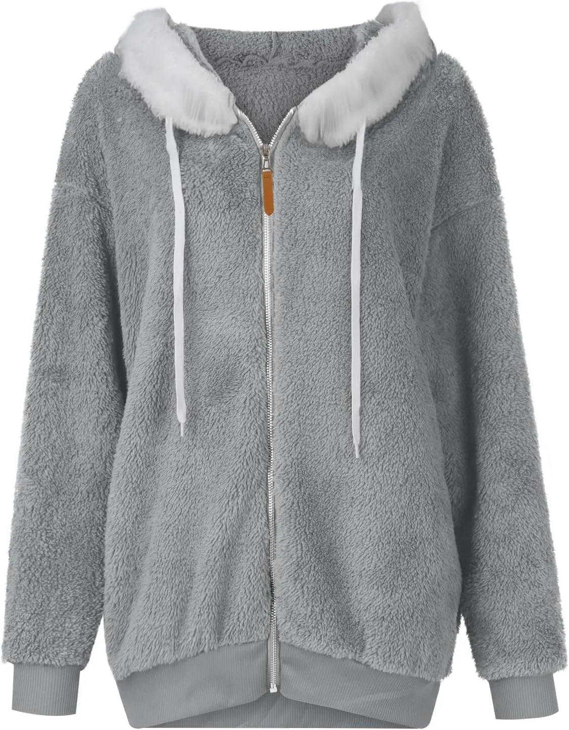 COTECRAM Jackets for Women Casual Plus Size Sherpa Fleece Winter Coats Full Zip Up Fuzzy Plush Sweater Hoodies Outerwear