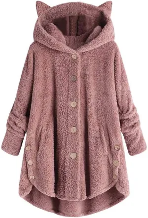 COTECRAM Winter Coats for Women 2023 Fashion Plus Size Sharpa Jacke Button Down Fleece Jacket Fuzzy Warm Hoodie Outwear