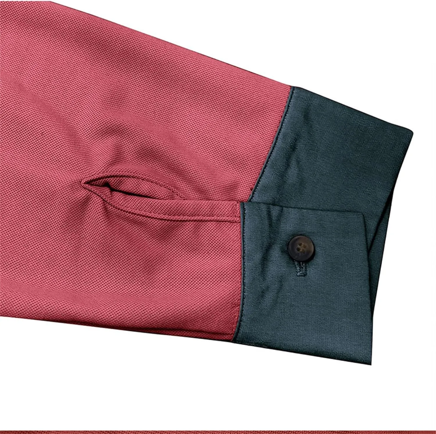 CRNTCEM Mens Long Sleeves Button Up Polo Shirts Chinos Cotton Slim Fit Tennis Shirts Lapel Collar Business Work Golf Teeshirt
