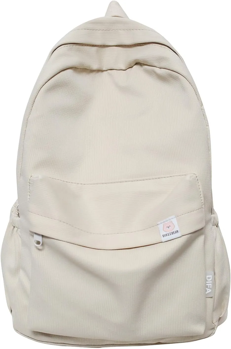 Cute Aesthetic Backpack Y2K Simple Solid Color Kawaii Backpacks Travel Laptop Backpack (White)