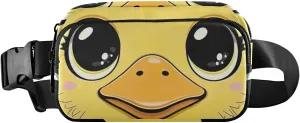Cute Duck Faces Fanny Pack Compact Fashion Waist Bag with Adjustable Strap for Outdoors, Travel, and Sports