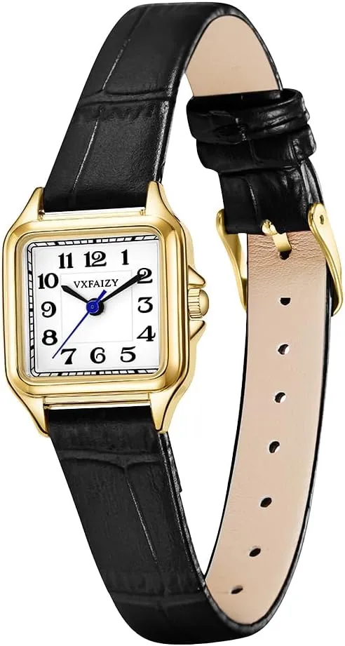 Dainty Square Watch for Women with Easy Read Arabic Numeral Ladies Dress Watches