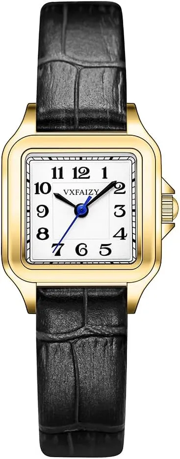 Dainty Square Watch for Women with Easy Read Arabic Numeral Ladies Dress Watches