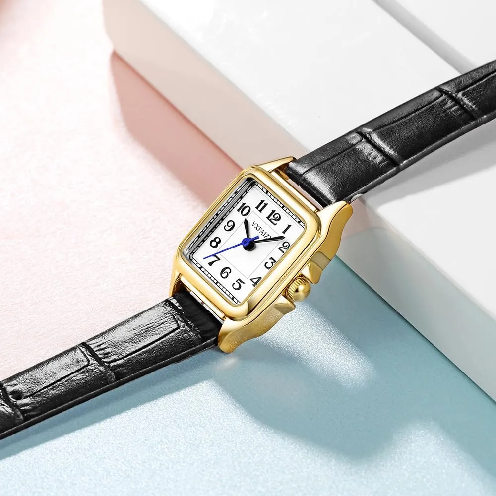 Dainty Square Watch for Women with Easy Read Arabic Numeral Ladies Dress Watches