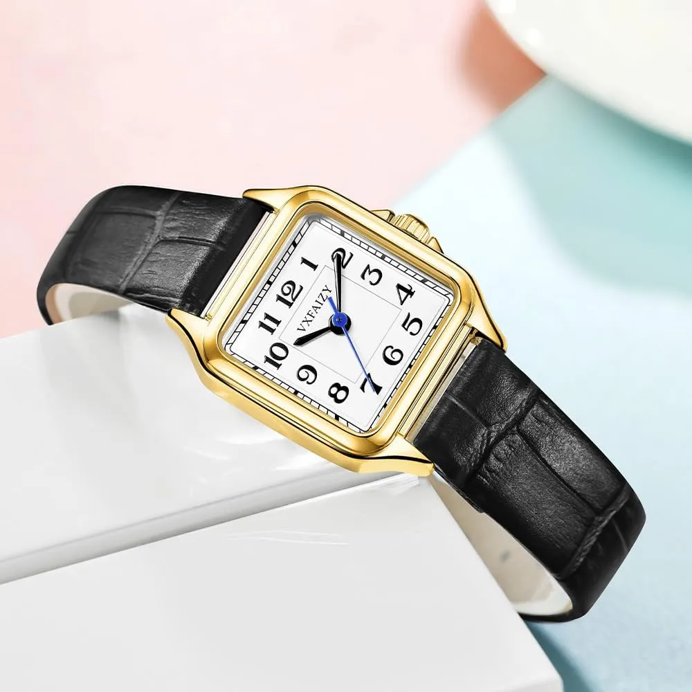 Dainty Square Watch for Women with Easy Read Arabic Numeral Ladies Dress Watches