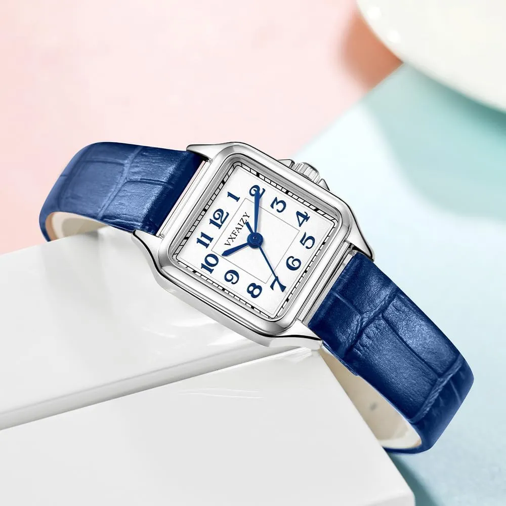 Dainty Square Watch for Women with Easy Read Arabic Numeral Ladies Dress Watches