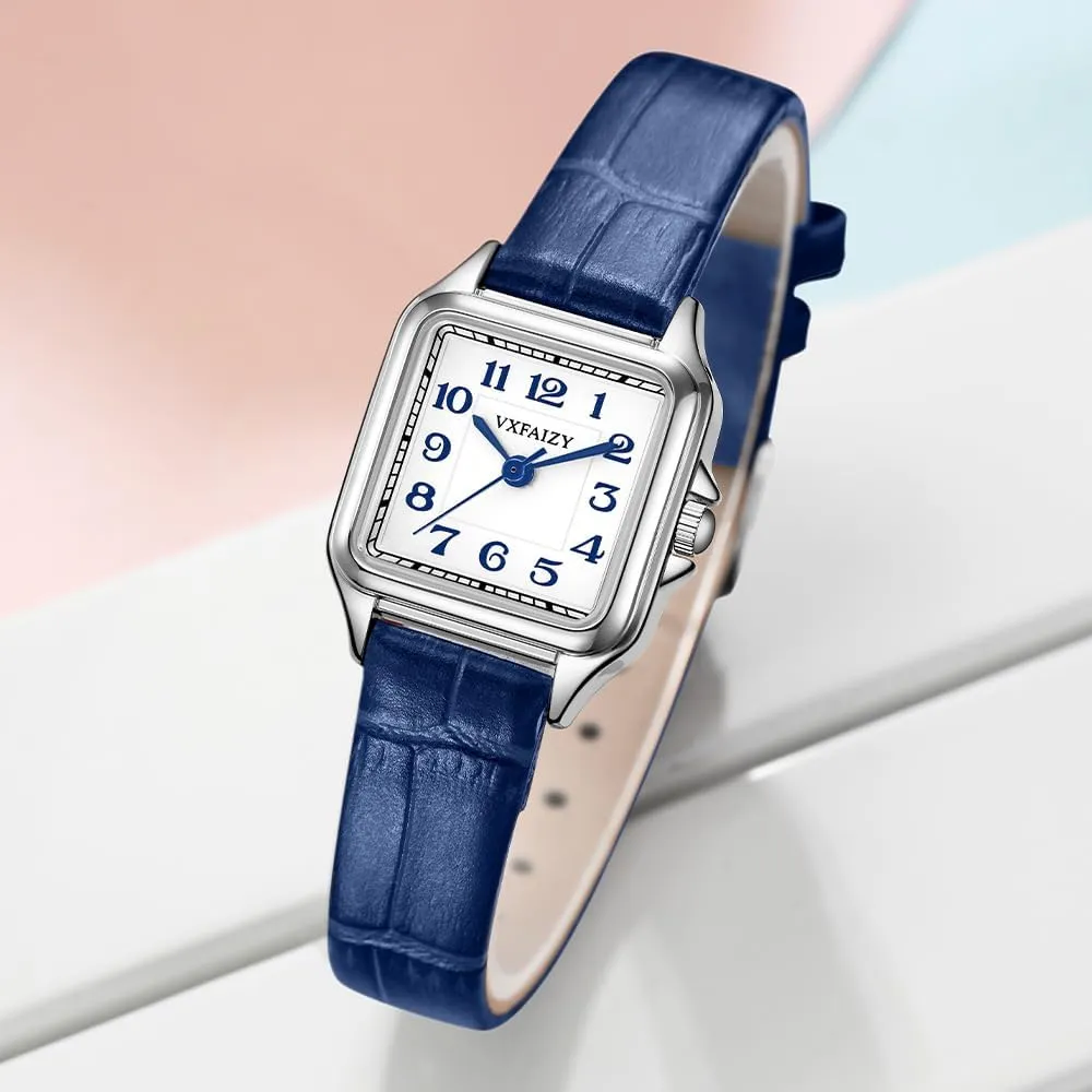 Dainty Square Watch for Women with Easy Read Arabic Numeral Ladies Dress Watches