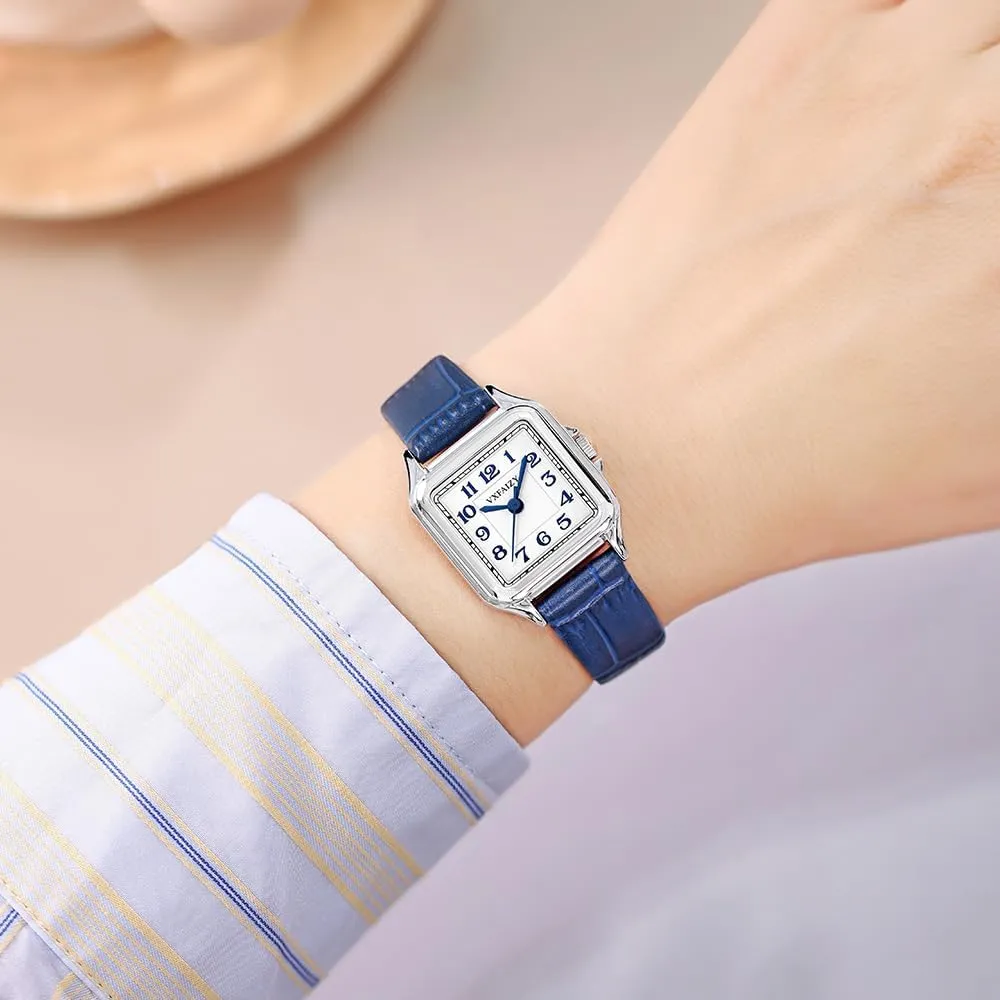 Dainty Square Watch for Women with Easy Read Arabic Numeral Ladies Dress Watches
