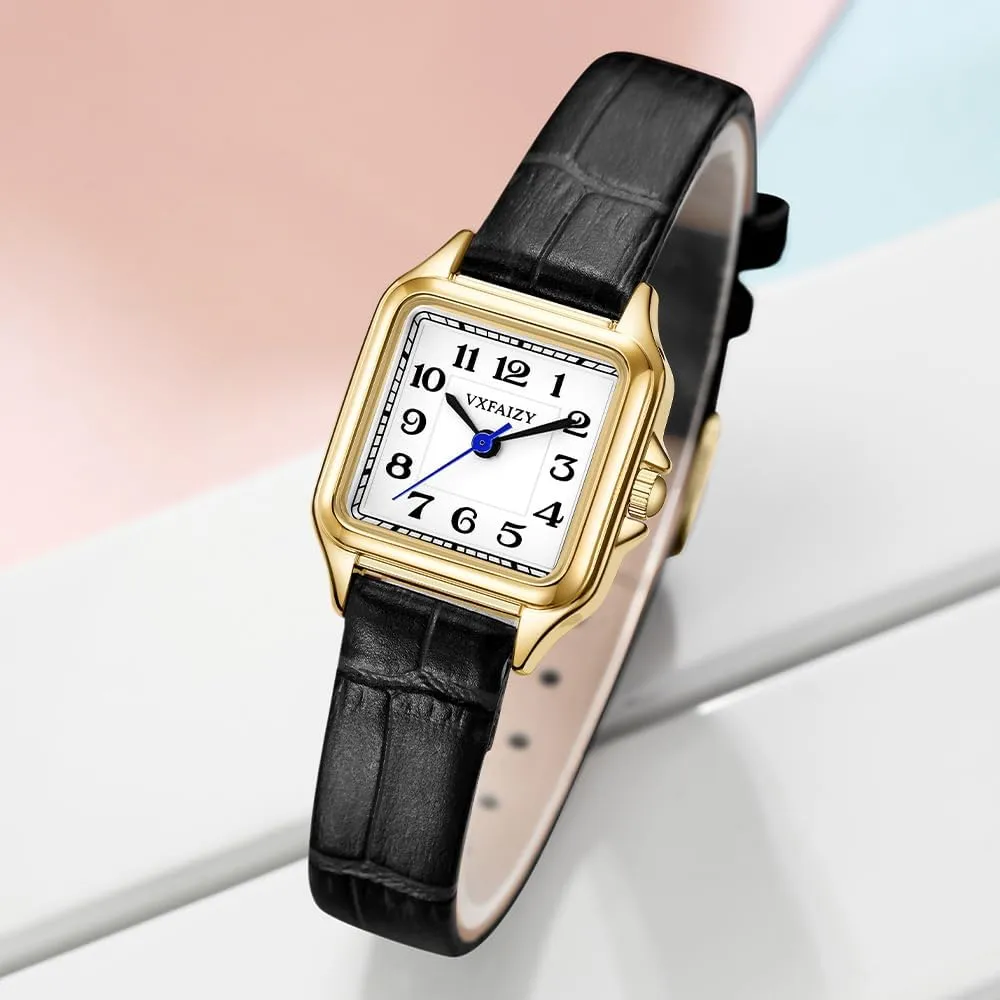 Dainty Square Watch for Women with Easy Read Arabic Numeral Ladies Dress Watches