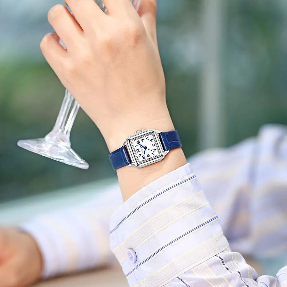 Dainty Square Watch for Women with Easy Read Arabic Numeral Ladies Dress Watches