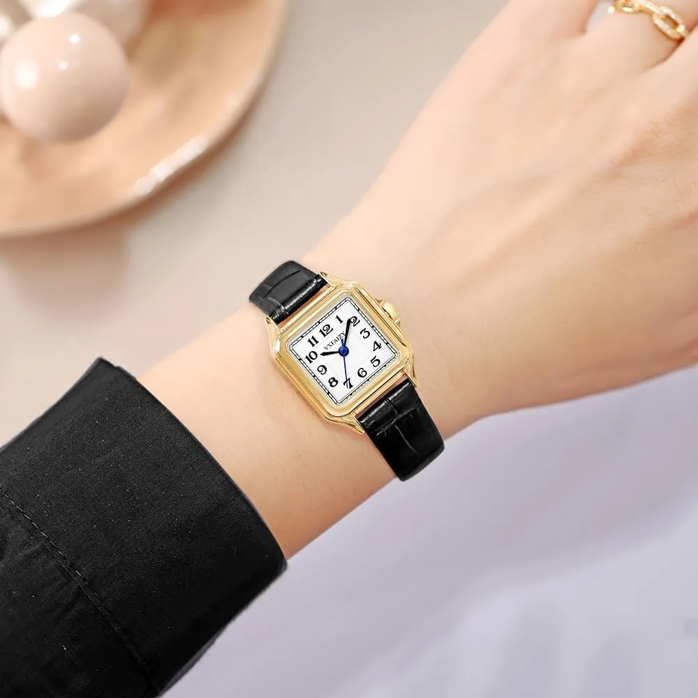 Dainty Square Watch for Women with Easy Read Arabic Numeral Ladies Dress Watches