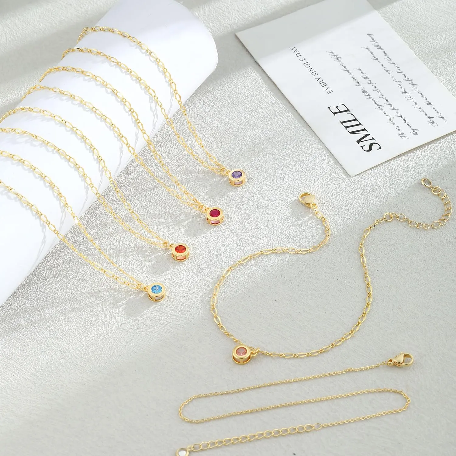 Diamond Anklets Bracelets for Women 14K Gold Plated Emerald Birthstone anklets for Women Mothers Dainty Gold anklets Blue Green Cubic Zirconia anklets Birthday Beath Gifts for Women Jewelry