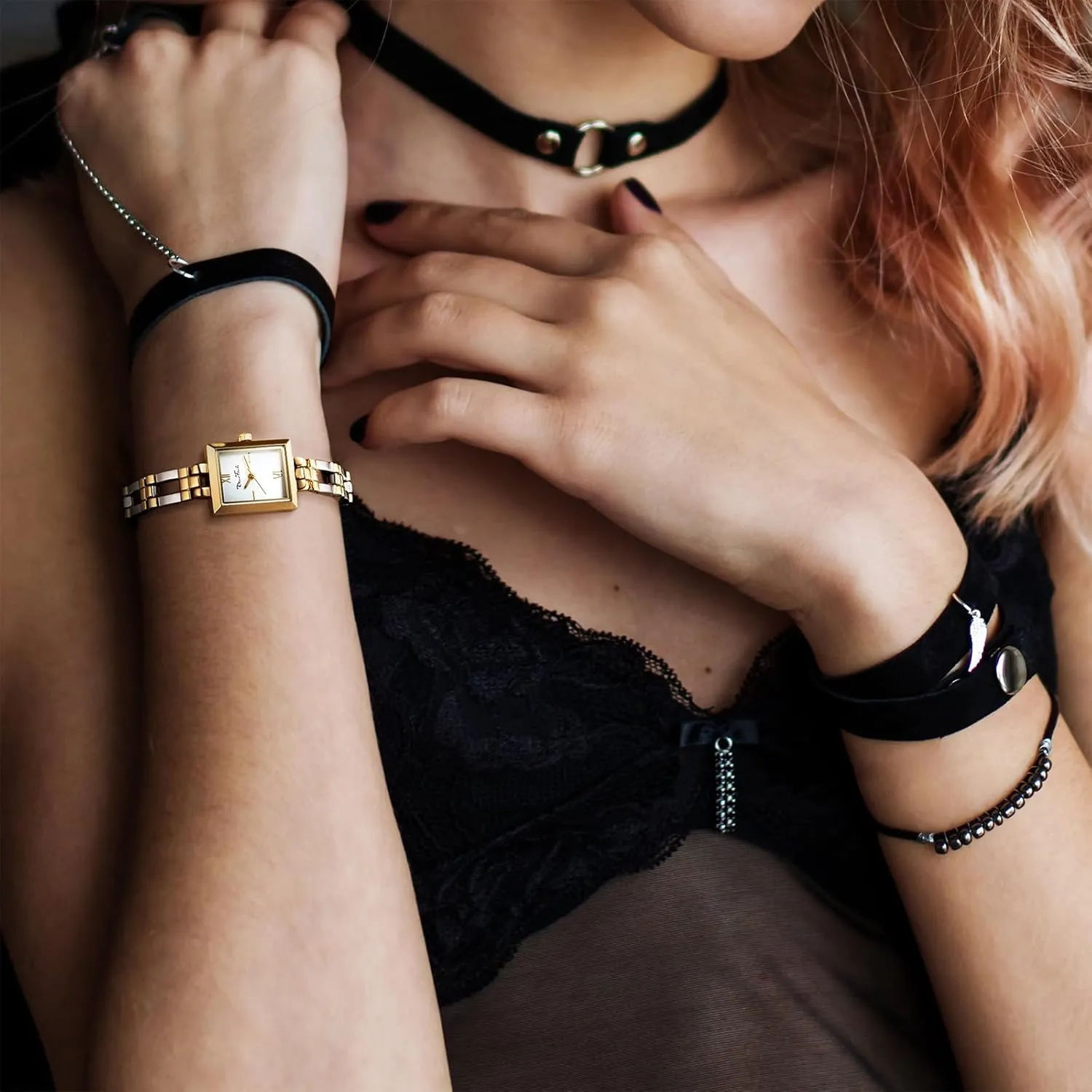Diaofendi Small Gold Watches for Women Vintage Ladies Quartz Wrist Watches Stainless Steel Band Womens Gold Watch Luxury Bracelet Tools Included