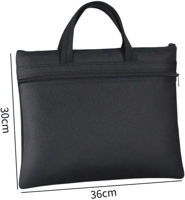 Document Bag, Canvas Bag, a4 Handbag, Information Bag, Business Zipper, Multi-Layer Men's Office Bag(E)