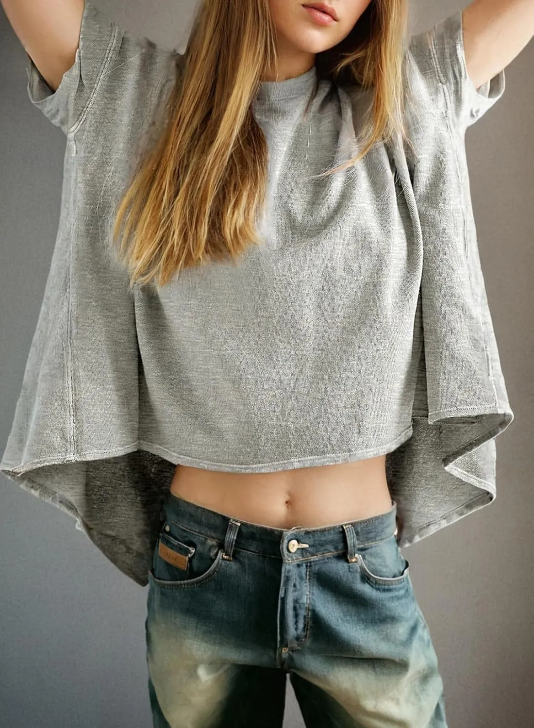Dokotoo Summer Shirts 2025 Womens Solid T Shirts for Women Loose Oversized Tops Basic Tee