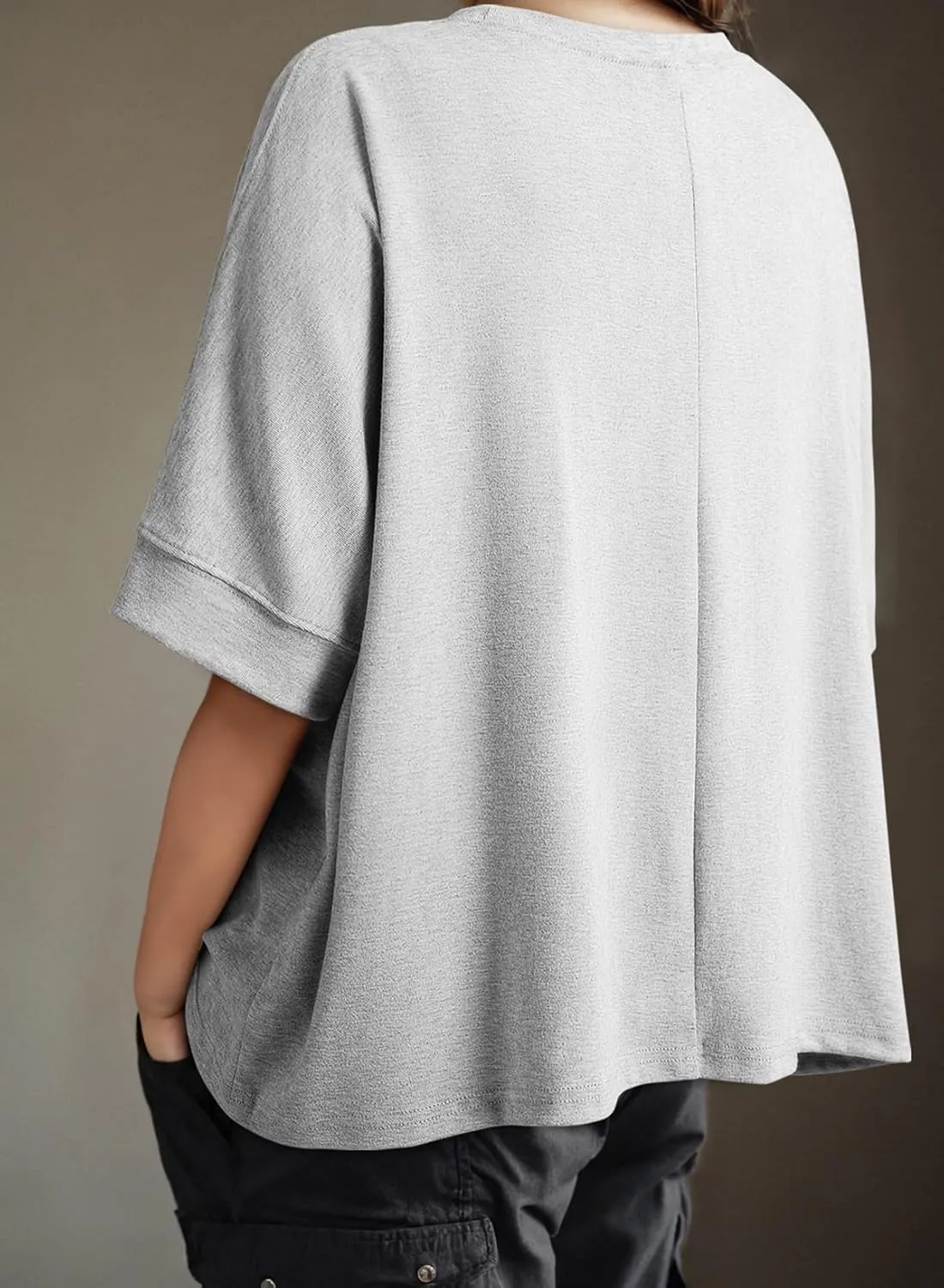 Dokotoo Summer Shirts 2025 Womens Solid T Shirts for Women Loose Oversized Tops Basic Tee
