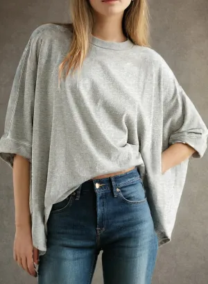 Dokotoo Summer Shirts 2025 Womens Solid T Shirts for Women Loose Oversized Tops Basic Tee