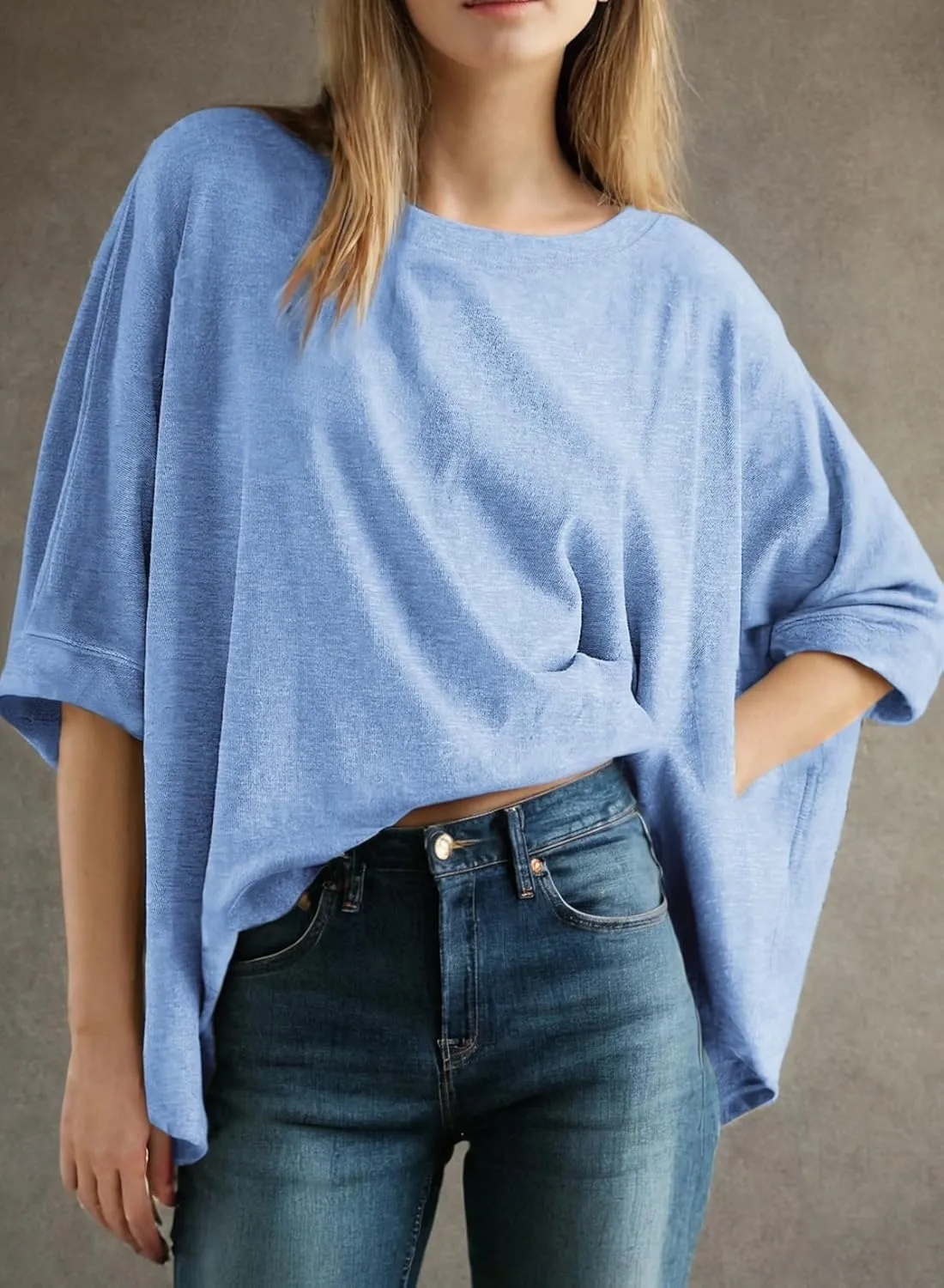 Dokotoo Summer Shirts 2025 Womens Solid T Shirts for Women Loose Oversized Tops Basic Tee