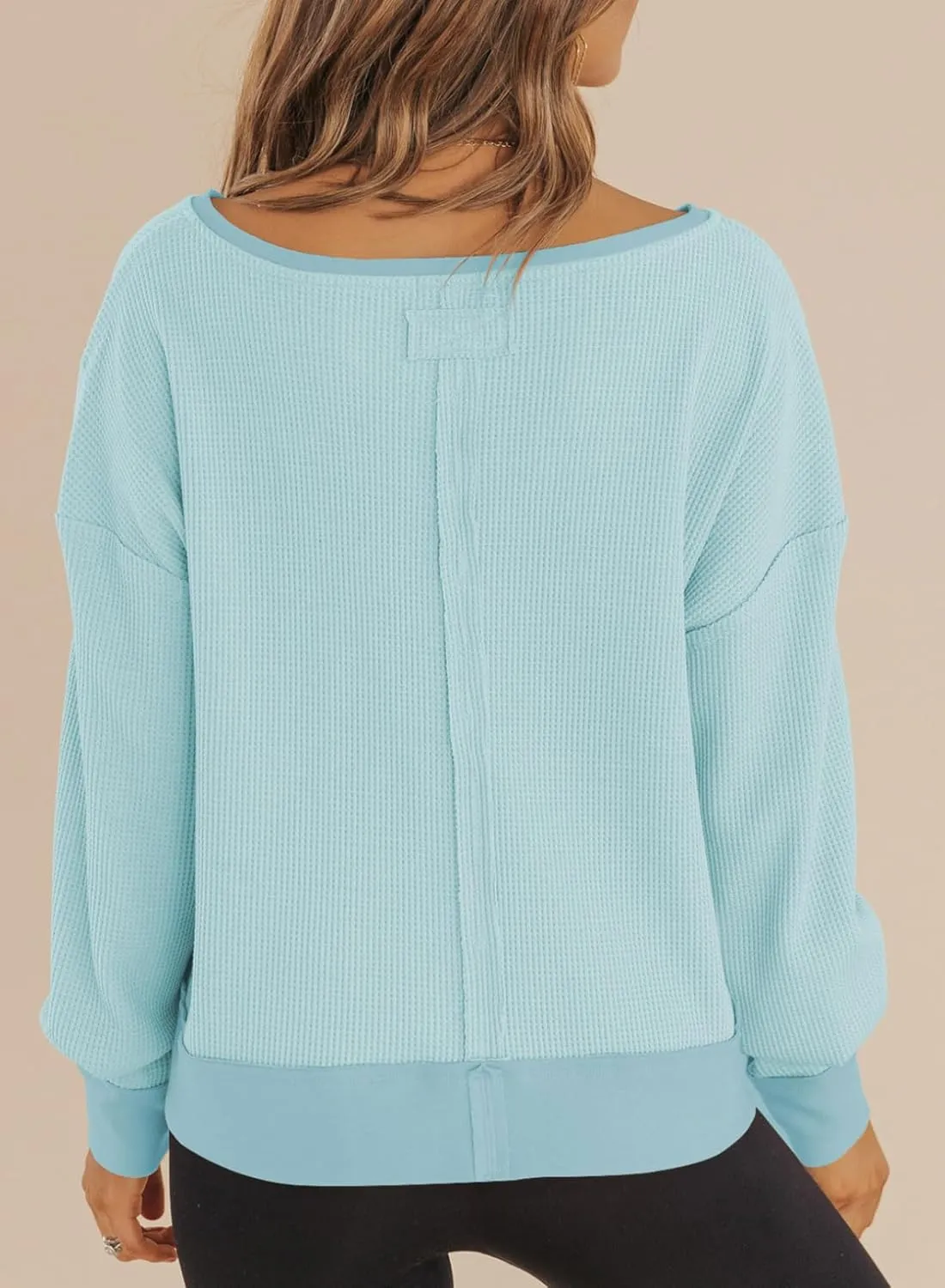 Dokotoo Womens Spring Outfits V Neck Waffle Knit Tops Cropped Sweaters Long Sleeve Pullover Crop Top