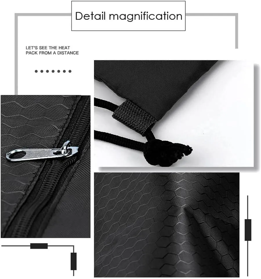 Drawstring Backpack Bag, Waterproof Draw String Back Sack with Zip Pocket, Gym Drawstring Bags Swim Bag for Men Women