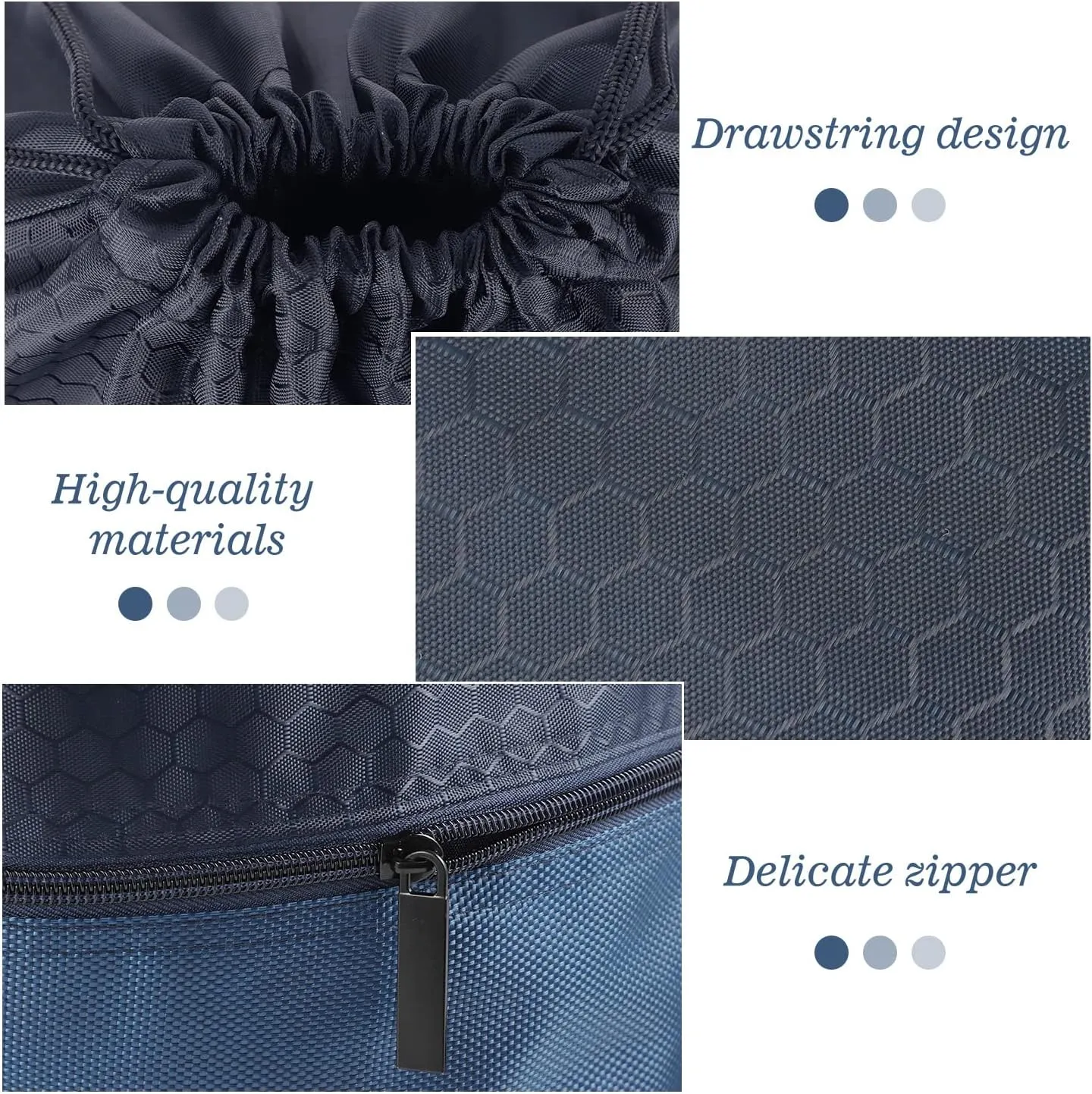 Drawstring Backpack Bag, Waterproof Draw String Back Sack with Zip Pocket, Gym Drawstring Bags Swim Bag for Men Women