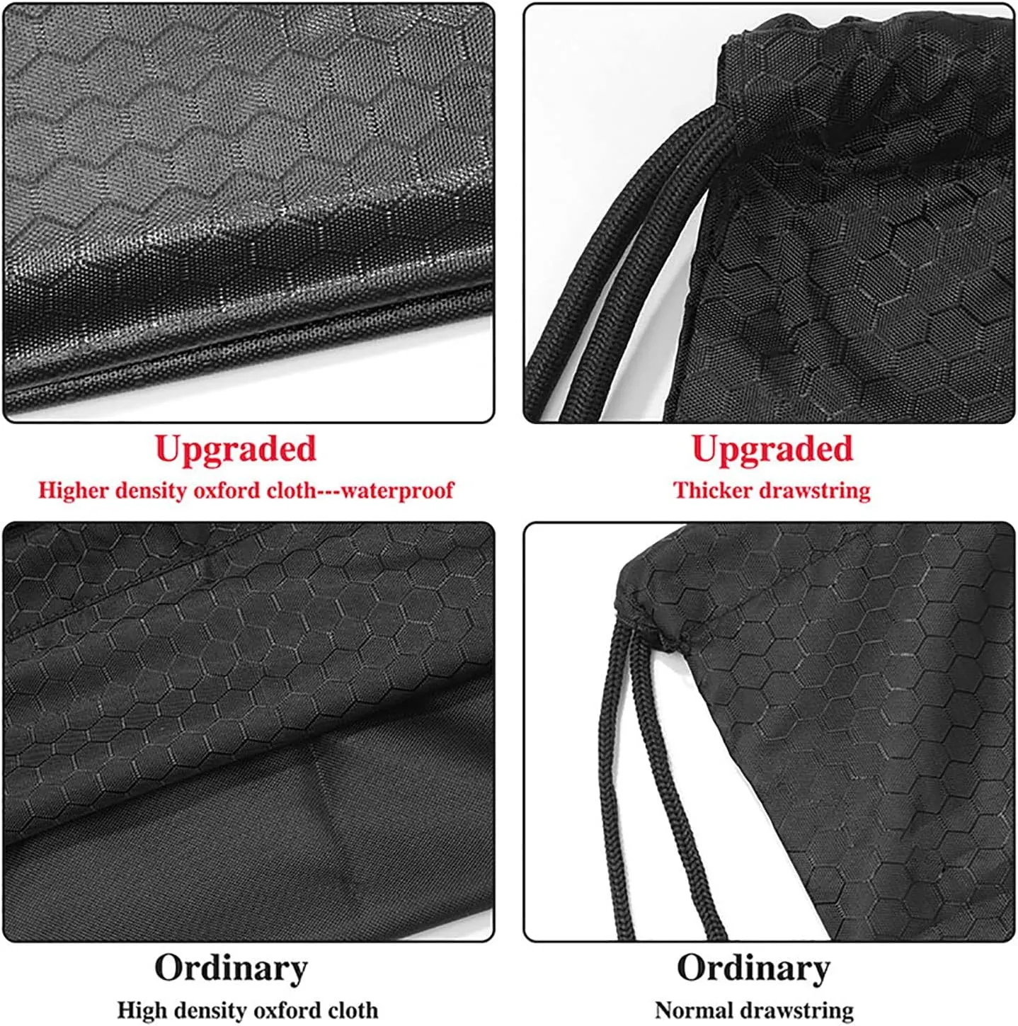 Drawstring Backpack Bag, Waterproof Draw String Back Sack with Zip Pocket, Gym Drawstring Bags Swim Bag for Men Women