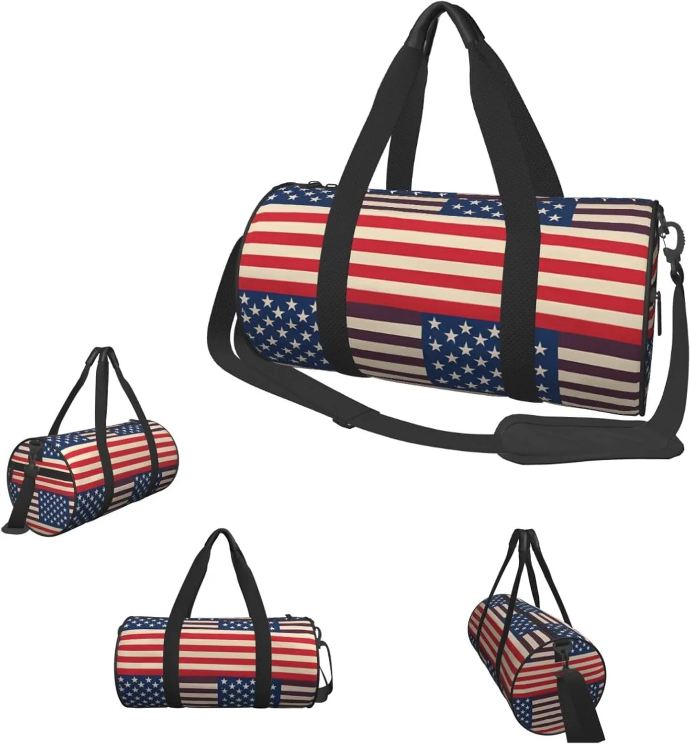 Duffle Bags American flags Gym Bag for Men Women Waterproof Travel Duffle Bags Convertible Carry on Garment Bag for Travel Sports