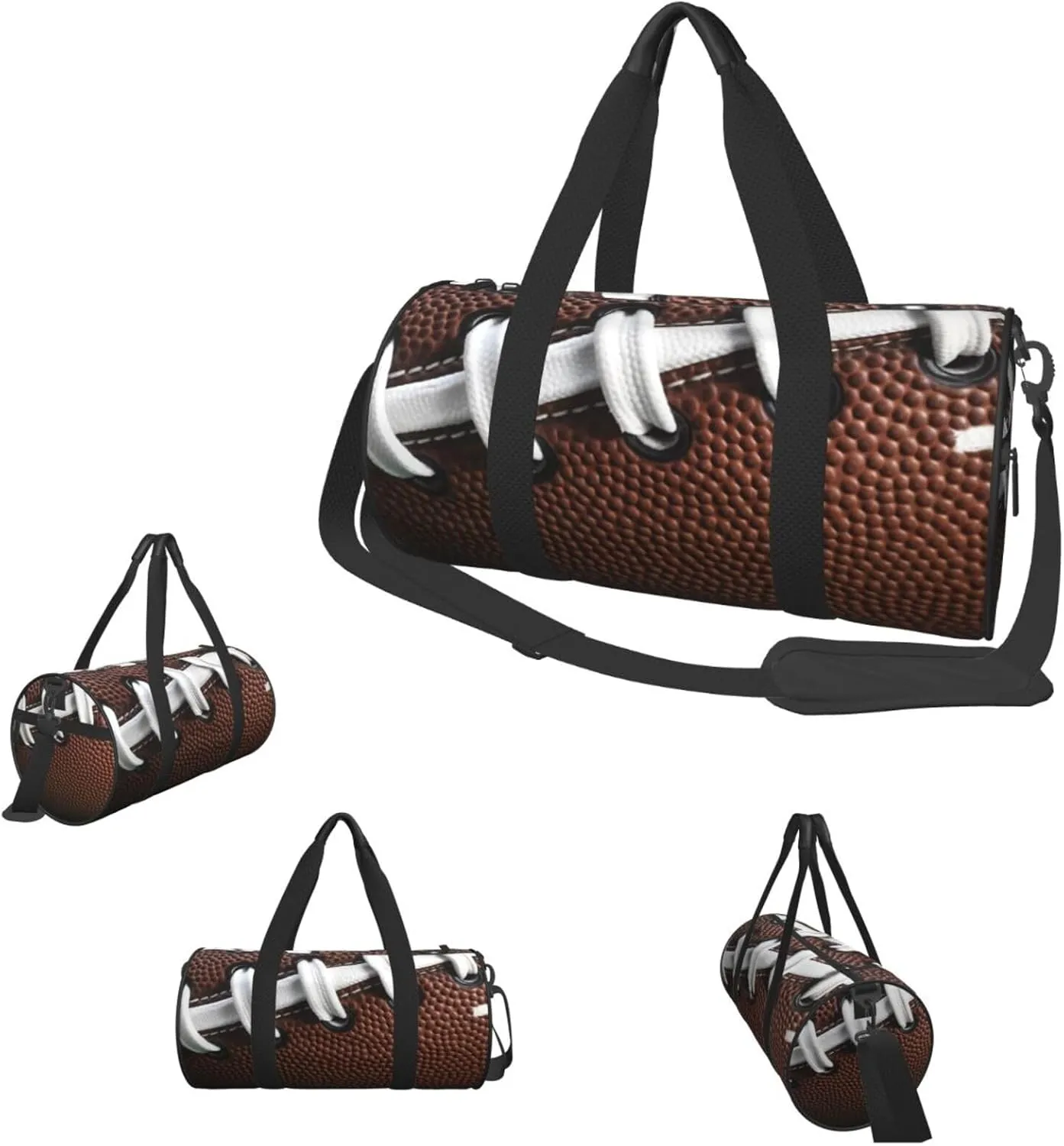 Duffle Bags American Football Laces Gym Bag for Men Women Waterproof Travel Duffle Bags Convertible Carry on Garment Bag for Travel Sports