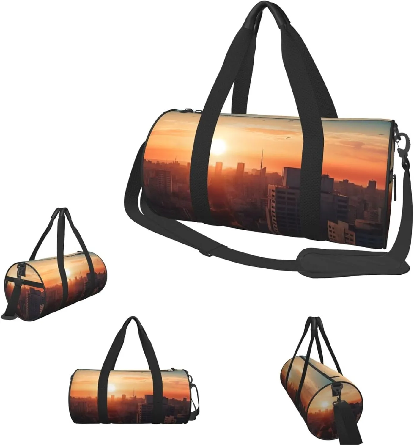 Duffle Bags City in the sunset Gym Bag for Men Women Waterproof Travel Duffle Bags Convertible Carry on Garment Bag for Travel Sports