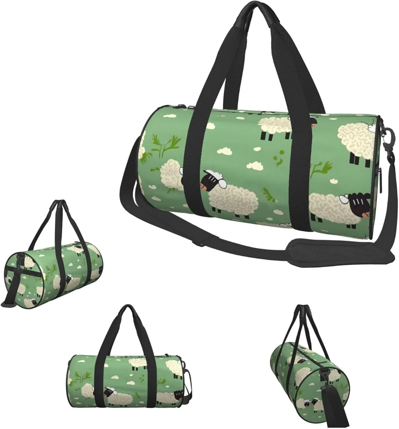 Duffle Bags Cute Cartoon Sheep Gym Bag for Men Women Waterproof Travel Duffle Bags Convertible Carry on Garment Bag for Travel Sports