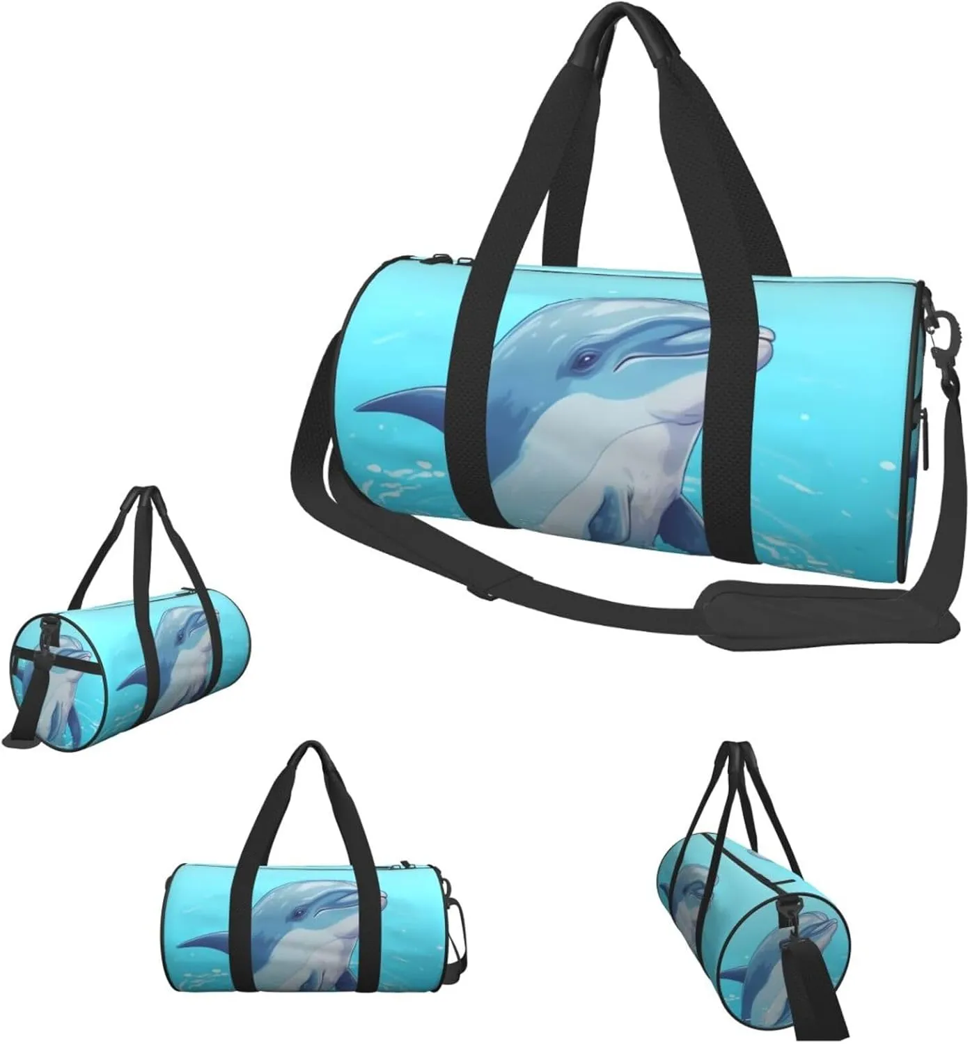 Duffle Bags Cute dolphins Gym Bag for Men Women Waterproof Travel Duffle Bags Convertible Carry on Garment Bag for Travel Sports