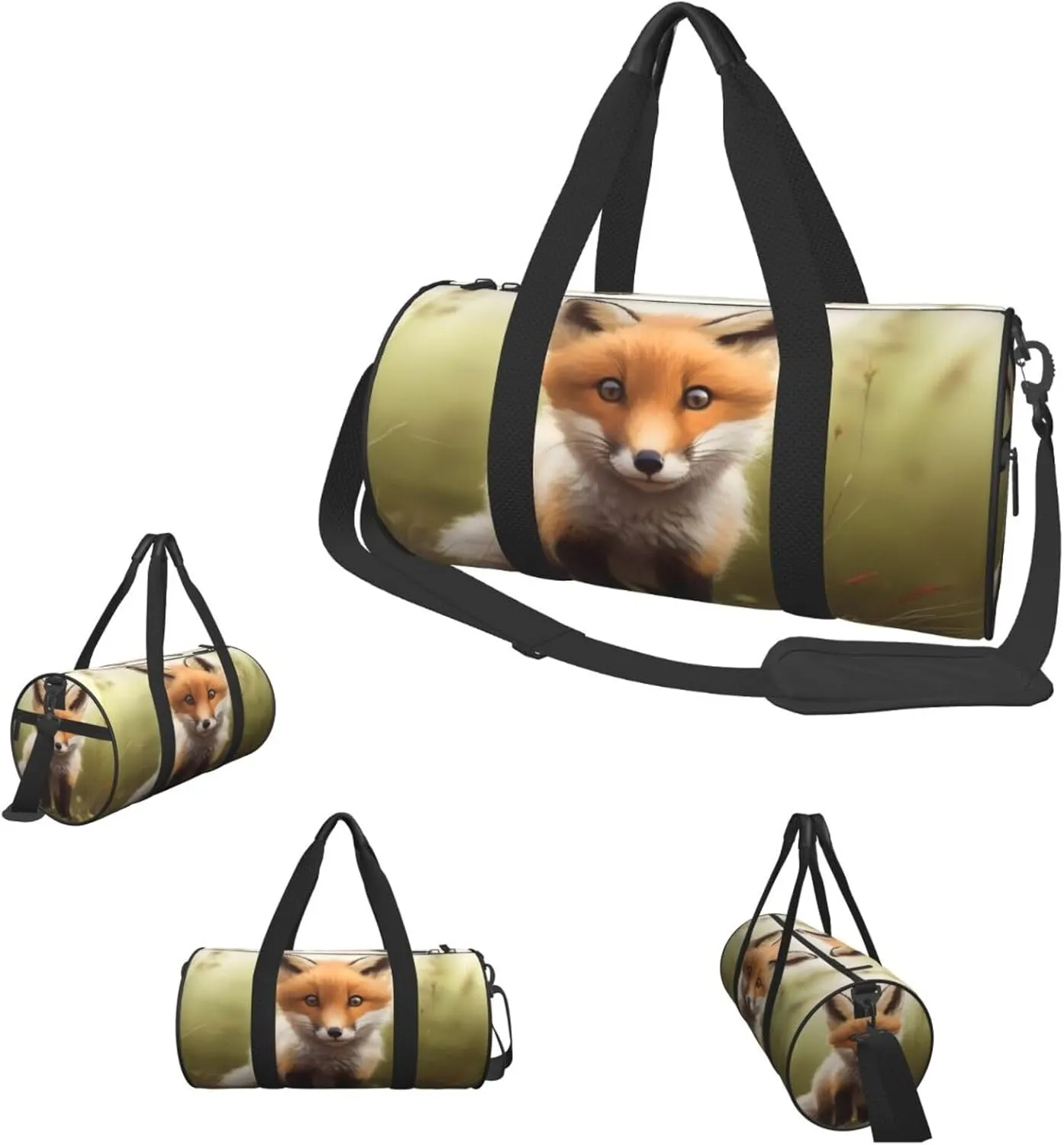 Duffle Bags Cute fox Gym Bag for Men Women Waterproof Travel Duffle Bags Convertible Carry on Garment Bag for Travel Sports