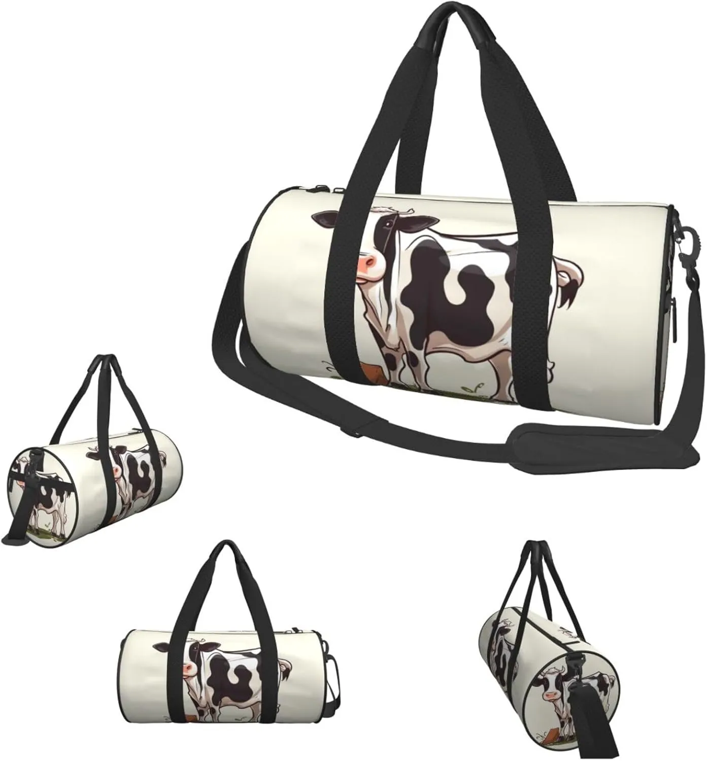 Duffle Bags Dairy cow Gym Bag for Men Women Waterproof Travel Duffle Bags Convertible Carry on Garment Bag for Travel Sports