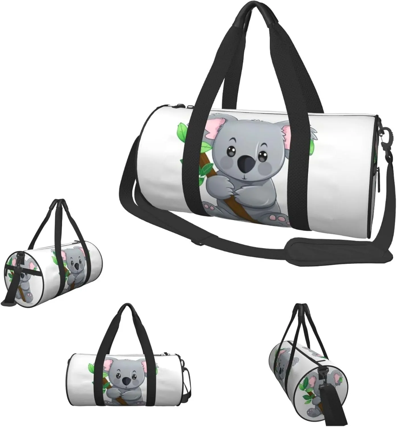 Duffle Bags Green leaf koala Gym Bag for Men Women Waterproof Travel Duffle Bags Convertible Carry on Garment Bag for Travel Sports