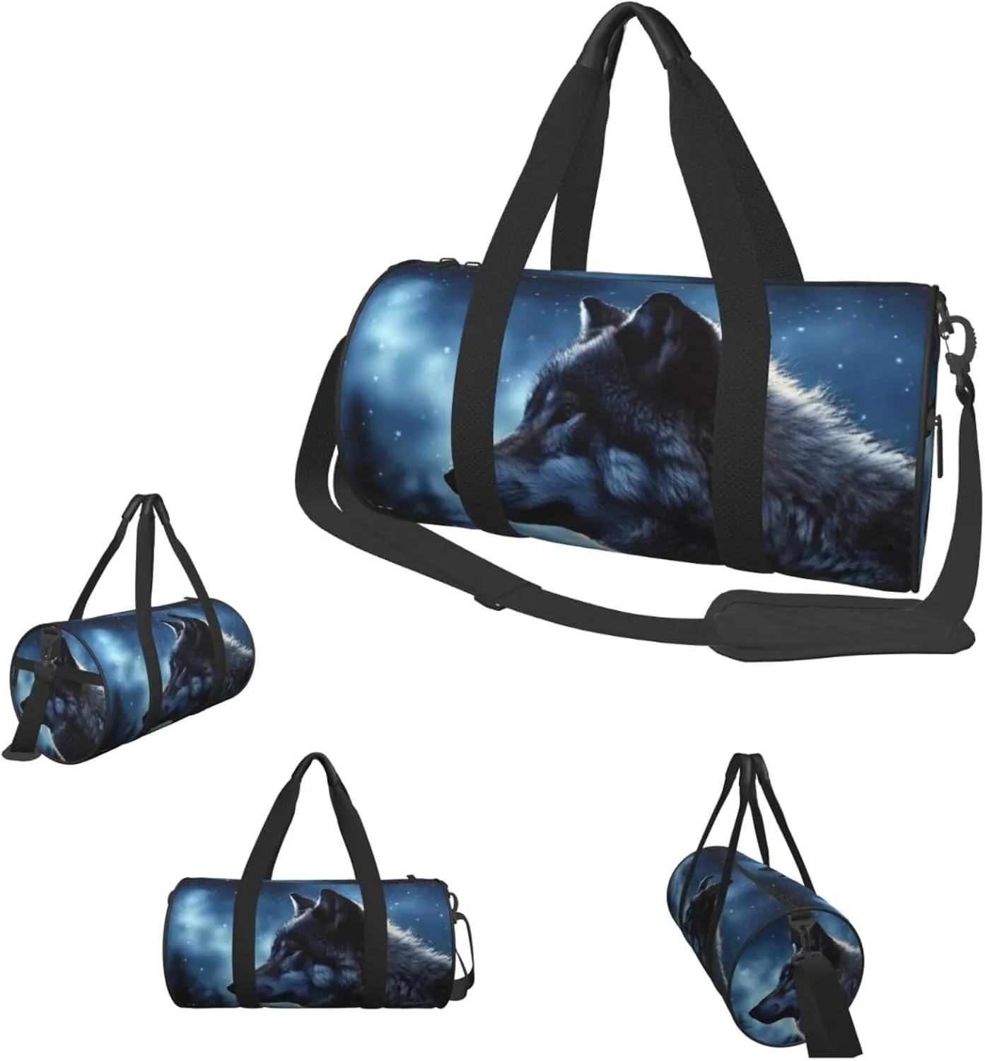 Duffle Bags Lonely wolf Gym Bag for Men Women Waterproof Travel Duffle Bags Convertible Carry on Garment Bag for Travel Sports